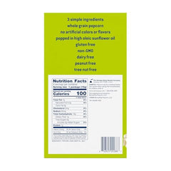 SkinnyPop Original ingredients graphic highlights simple, whole grain popcorn with sunflower oil.