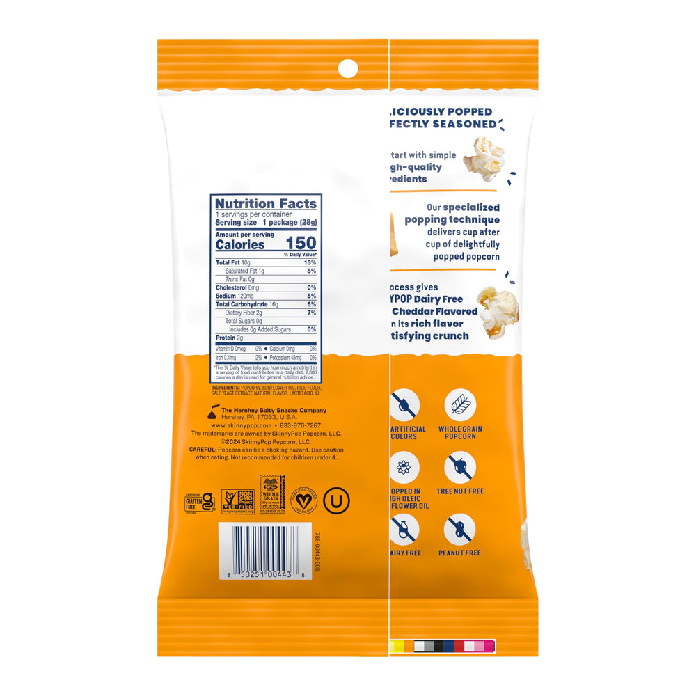 SkinnyPop popcorn kernels close-up highlighting whole grain quality.