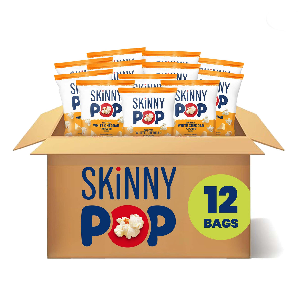 SkinnyPop White Cheddar snack pack 12ct for on-the-go convenience.