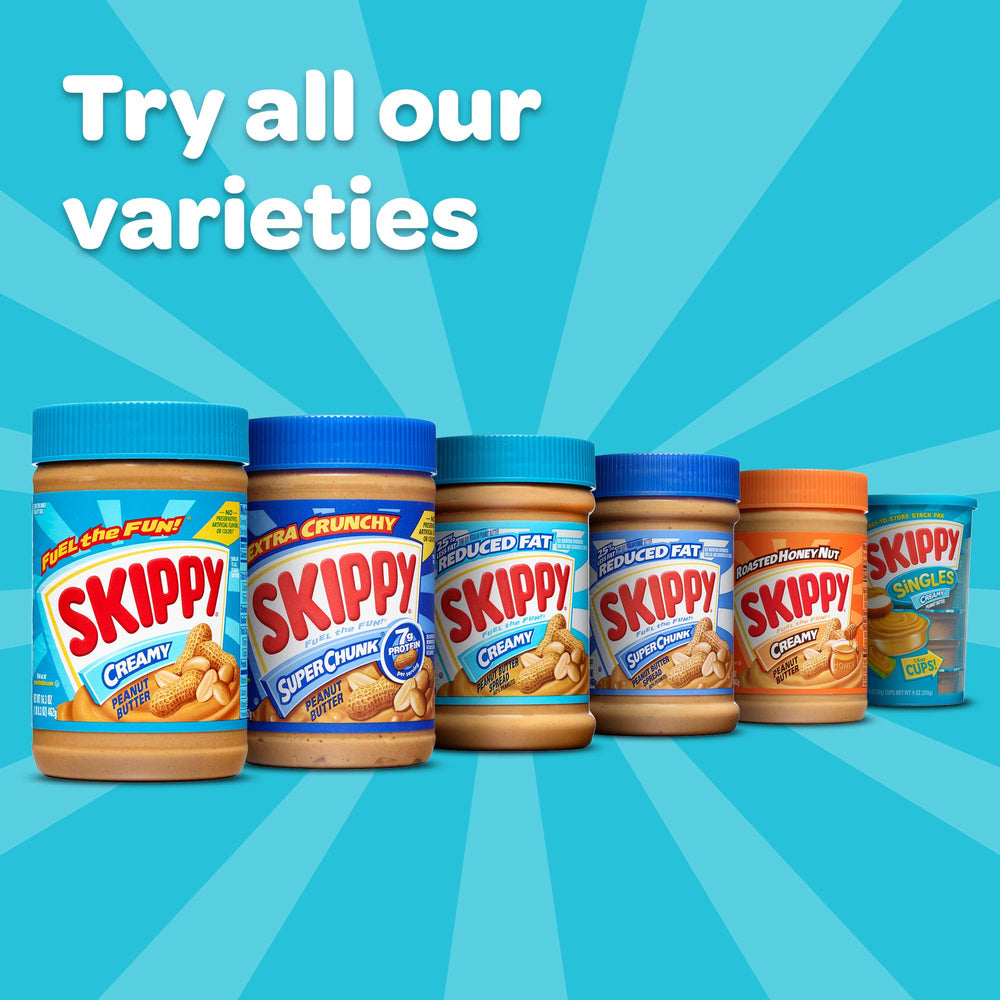 SKIPPY Creamy Peanut Butter 64 oz jar on display for family snacking