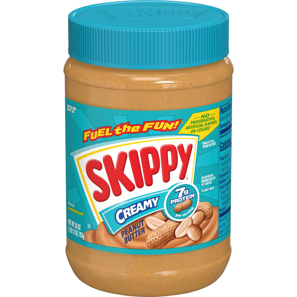 SKIPPY Creamy Peanut Butter jar with a smooth spread ideal for breakfasts