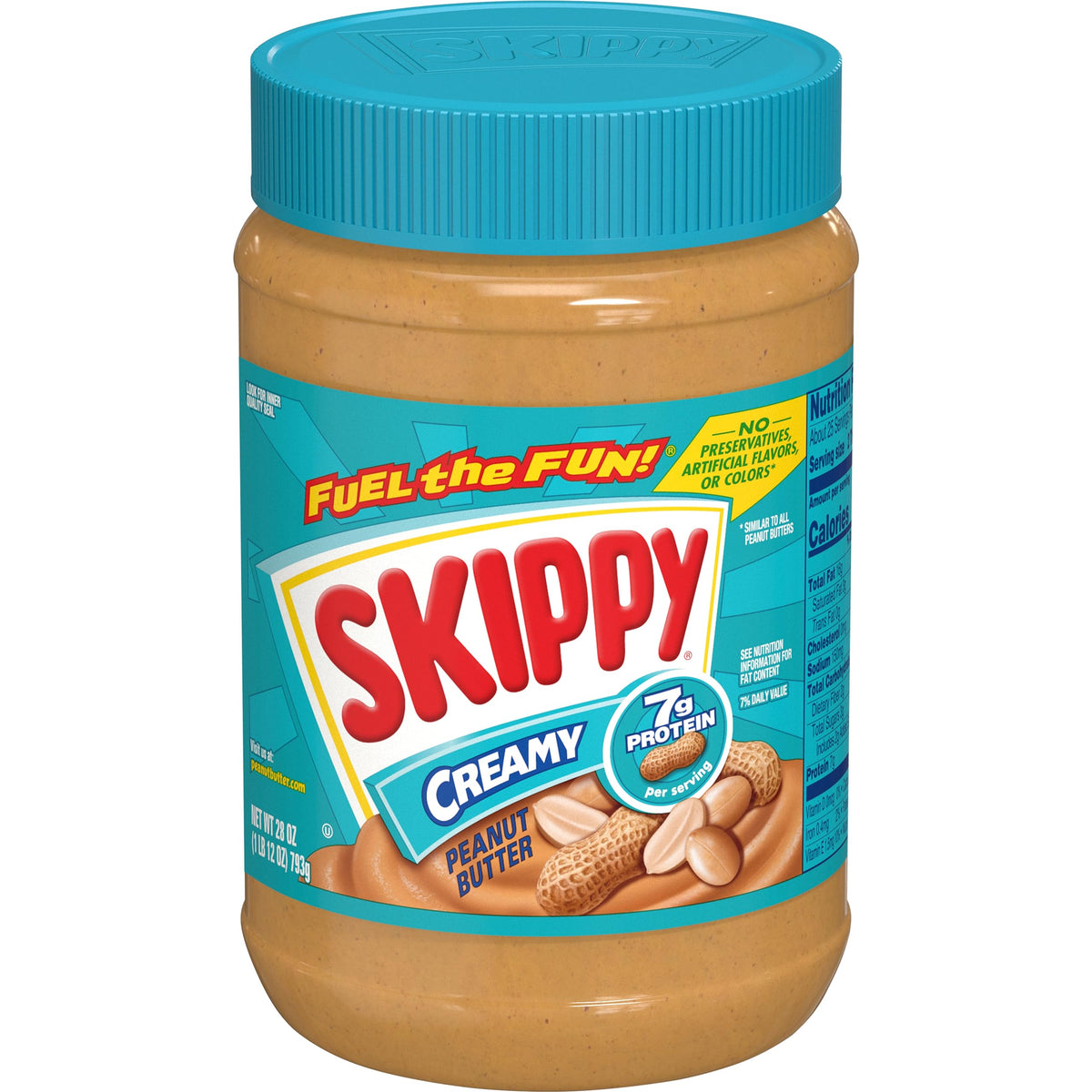 SKIPPY Creamy Peanut Butter jar with a smooth spread ideal for breakfasts