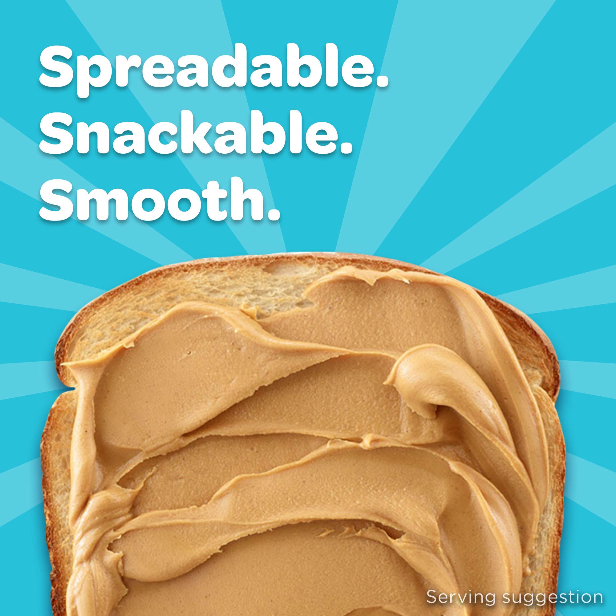 Skippy Creamy Peanut Butter on celery sticks, crunchy protein snack