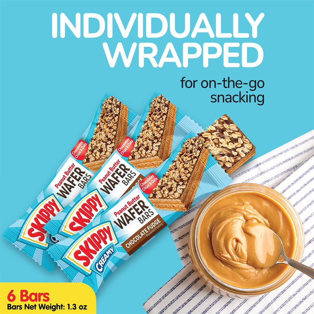 SKIPPY crunchy granola layer visible on top of wafer bar