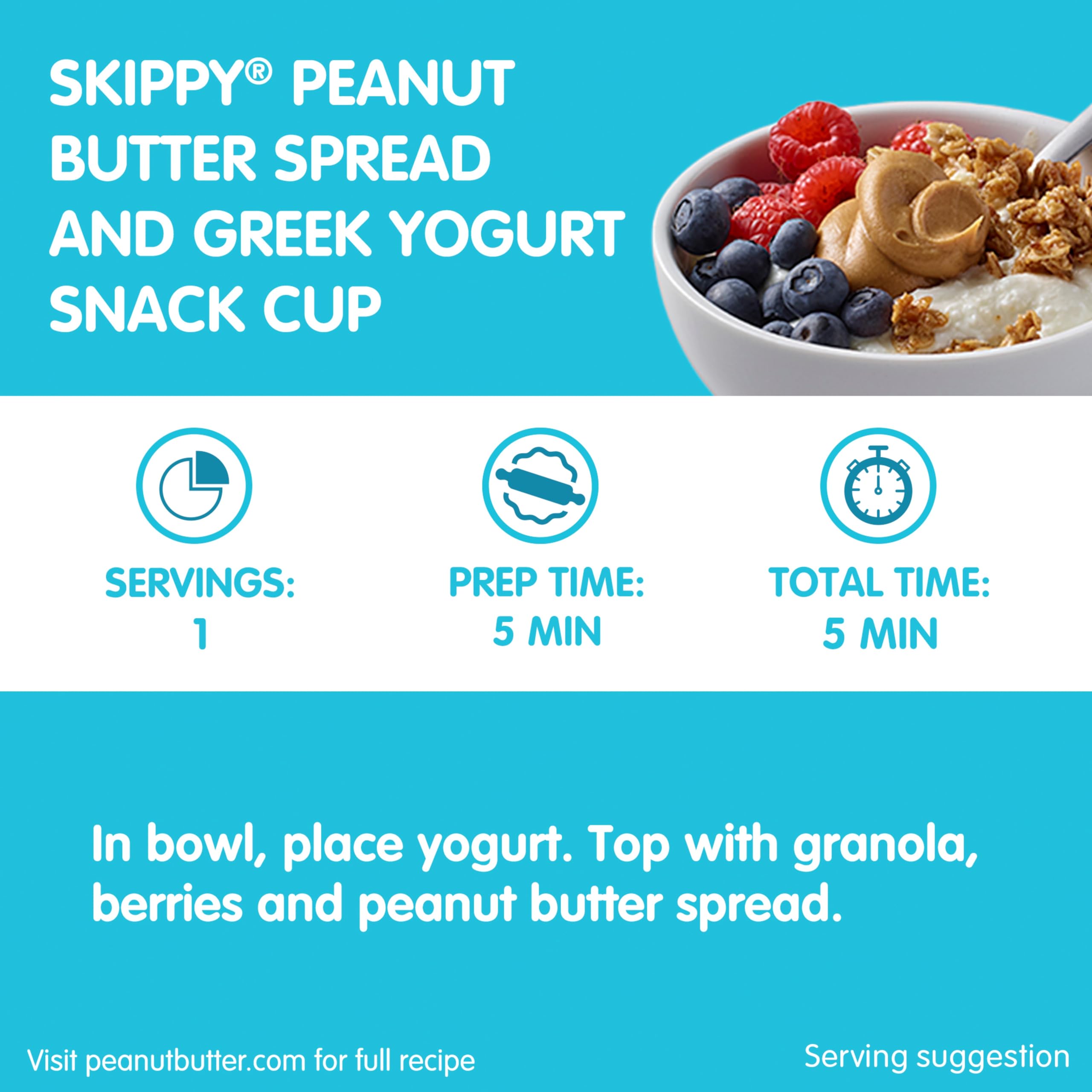 Skippy creamy spread swirled into a smoothie for a quick energy boost