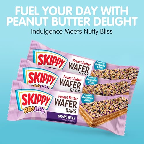 Close-up of ingredients highlighting classic flavors in SKIPPY wafer bar.