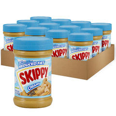SKIPPY Reduced Fat Creamy Peanut Butter Spread jar with creamy texture for easy spreading
