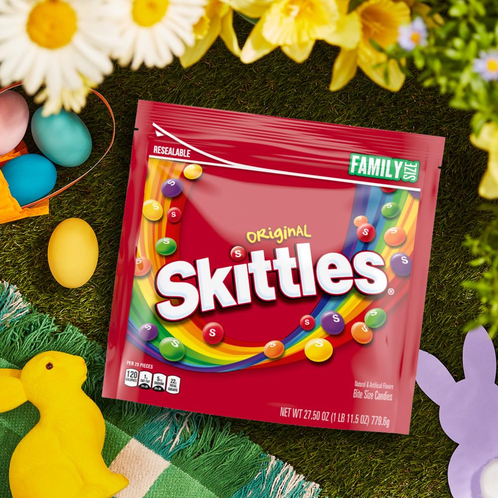 Skittles original chewy bag ready for sharing during game night