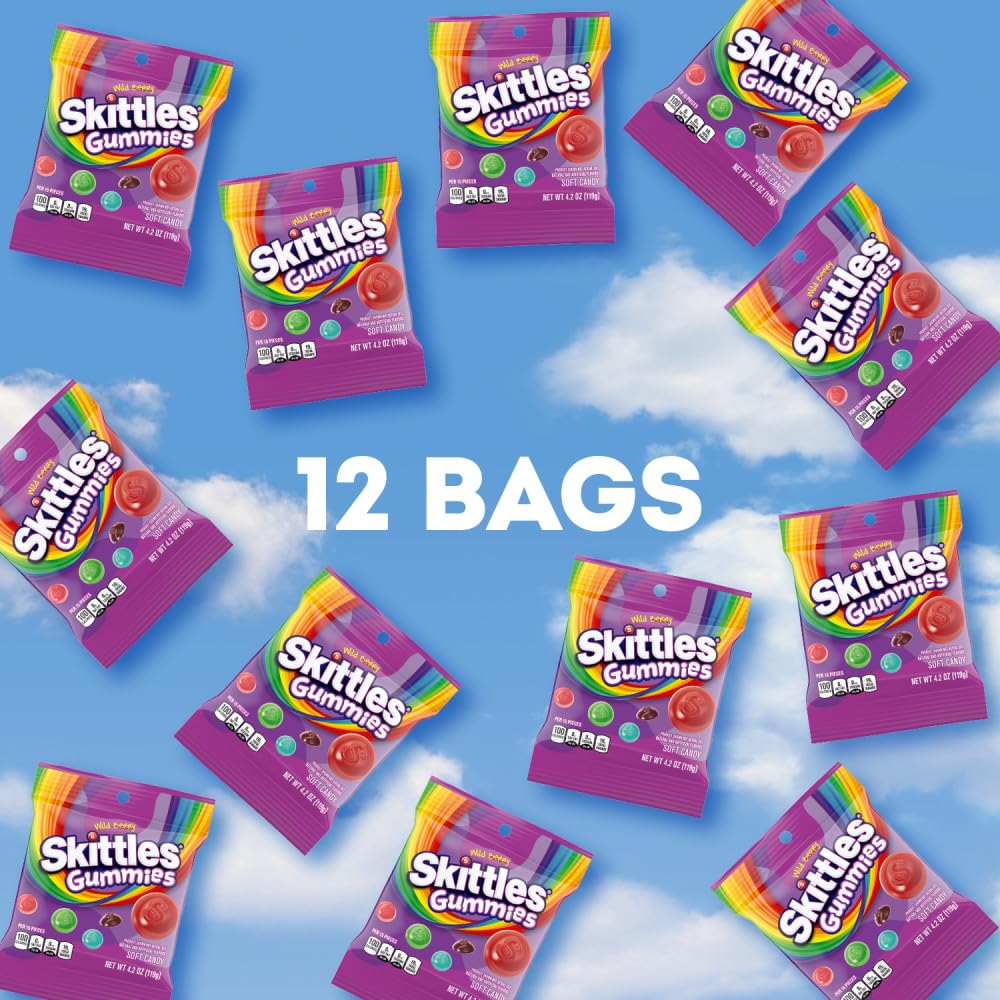 Skittles Gummies Wild Berry gaming snack in hand during play
