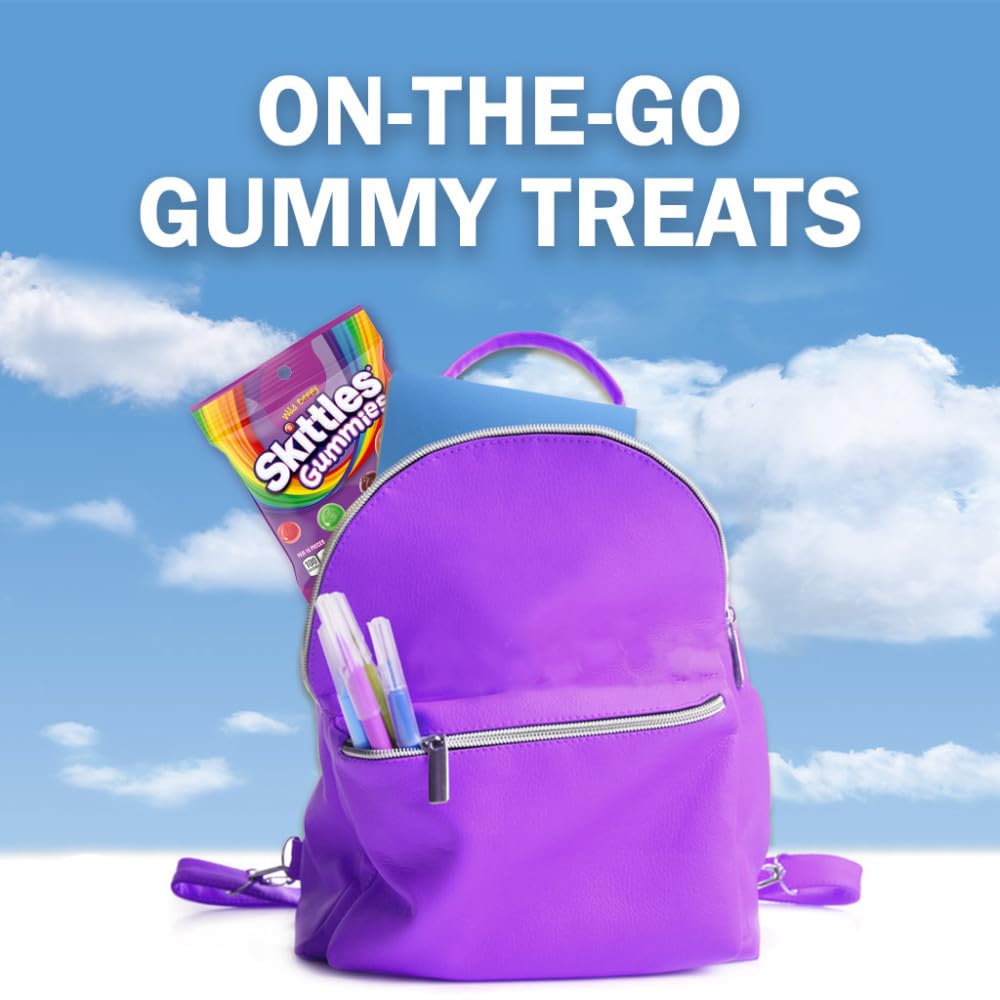 Skittles Gummies Wild Berry on a road trip as a snack