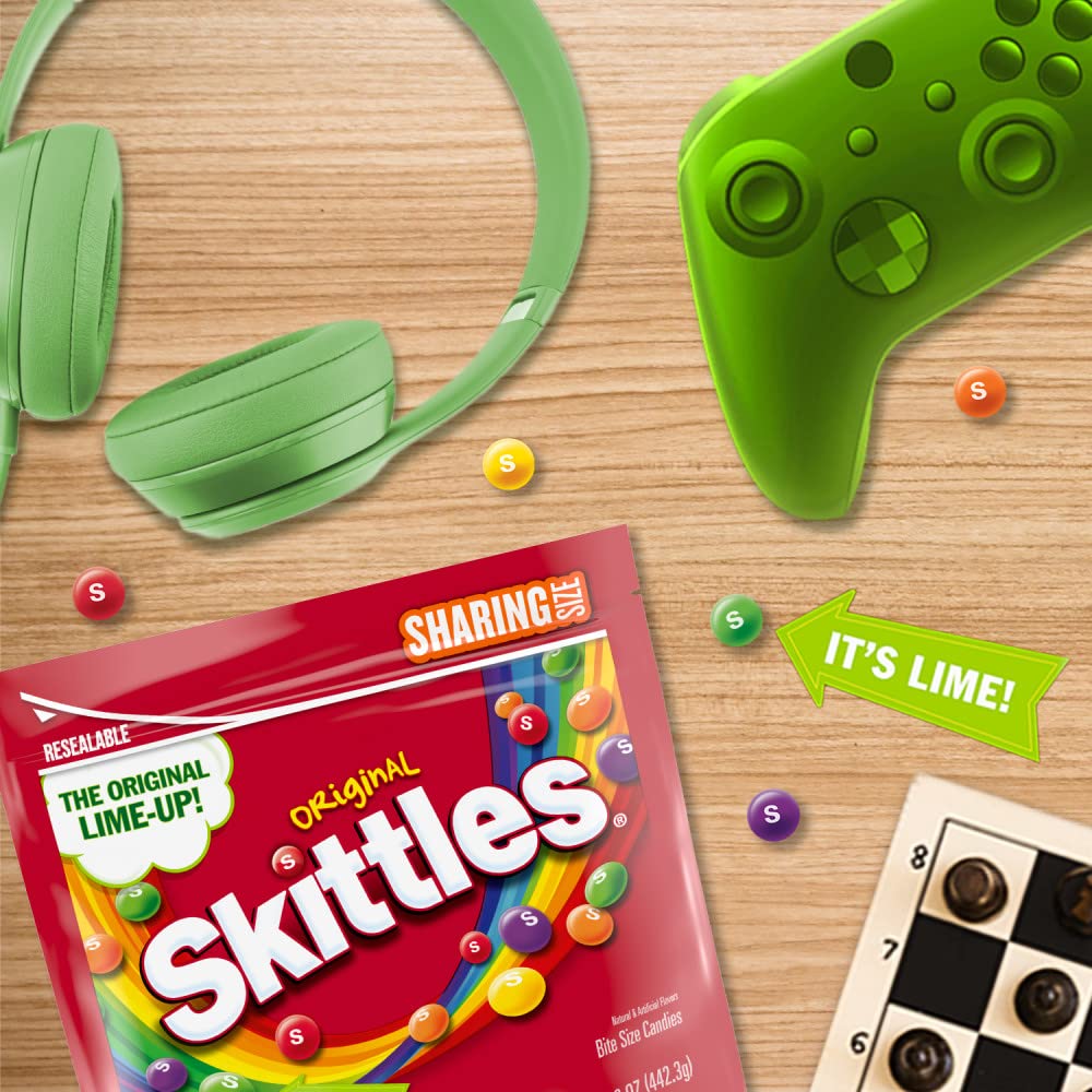 Skittles original bag on pantry shelf inviting shareable moments