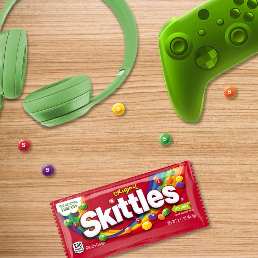 Skittles candy buffet display brightens any celebration setup with bite-sized treats