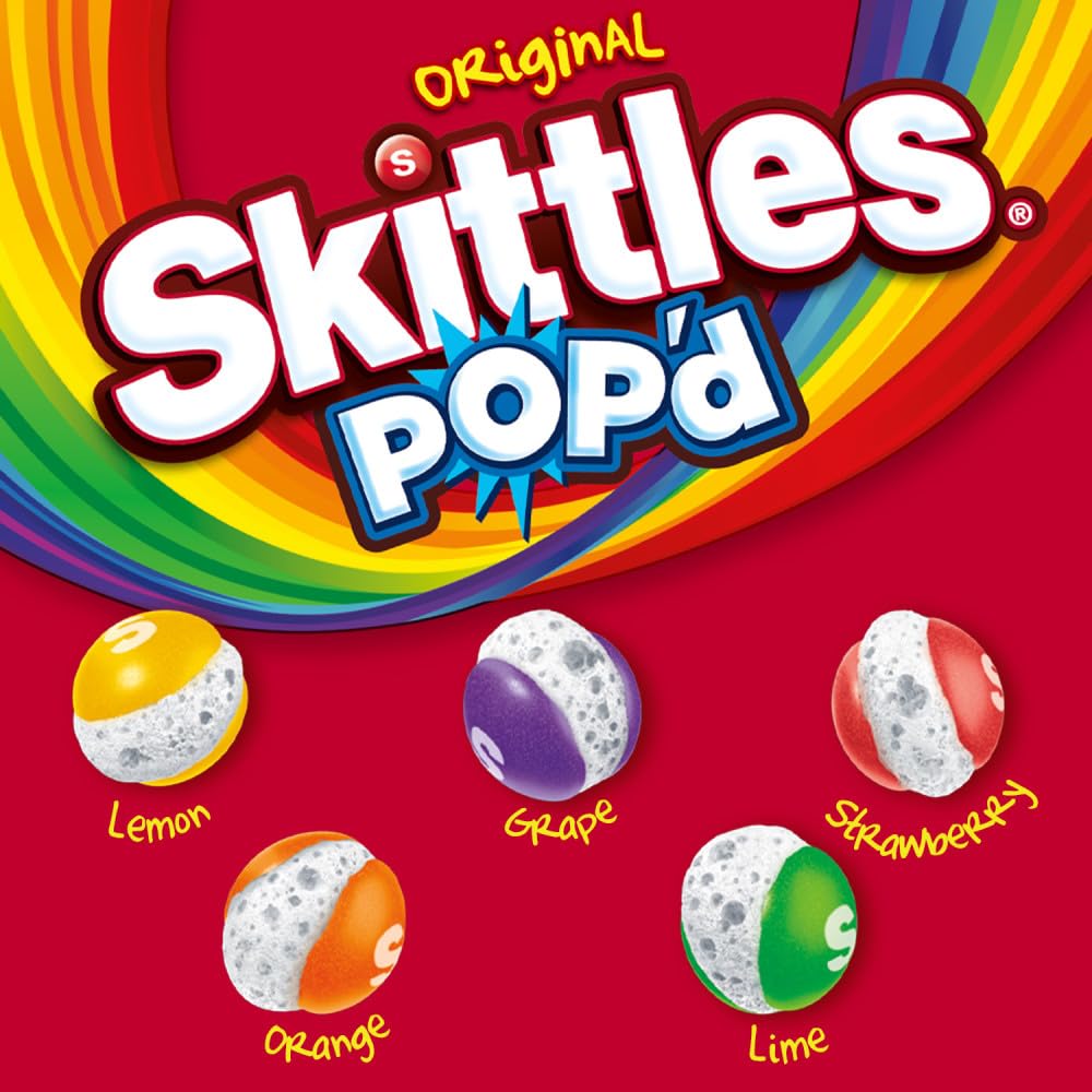 Skittles POP'd originals lemon and lime notes for fruity snacking