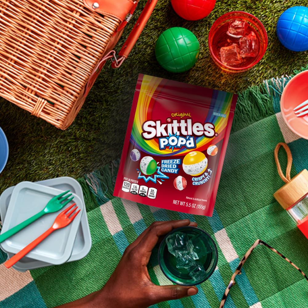 Skittles POP'd freeze dried candy ideal for movie night