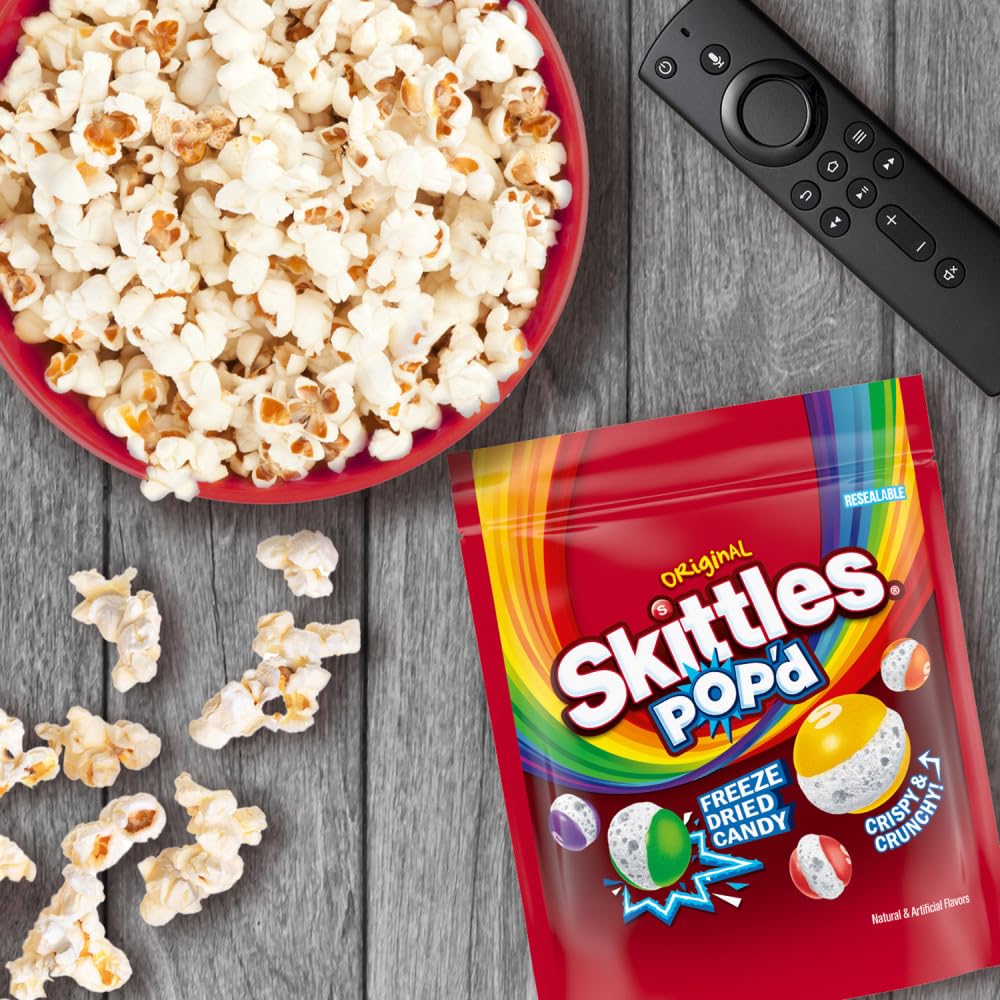 Skittles POP'd variety with grape and orange accents