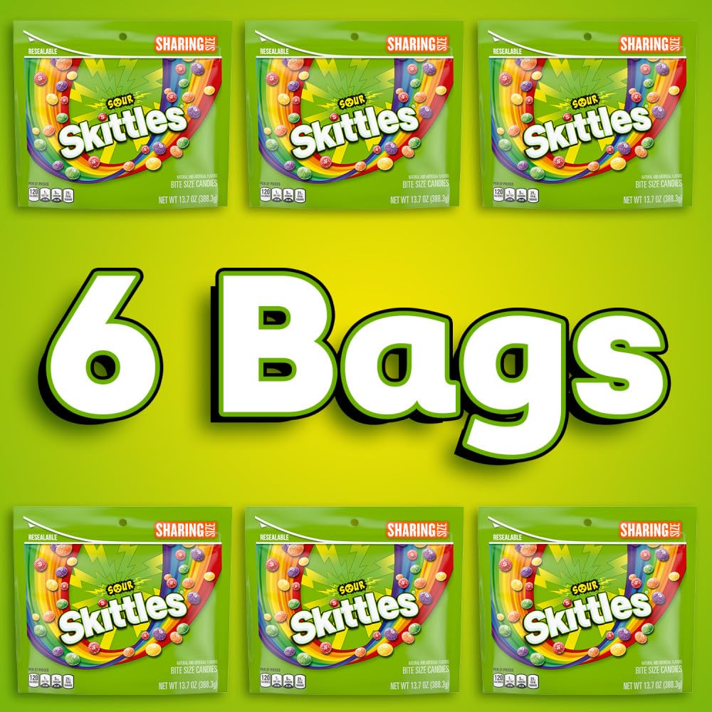 Skittles Sour snack during game night with friends.