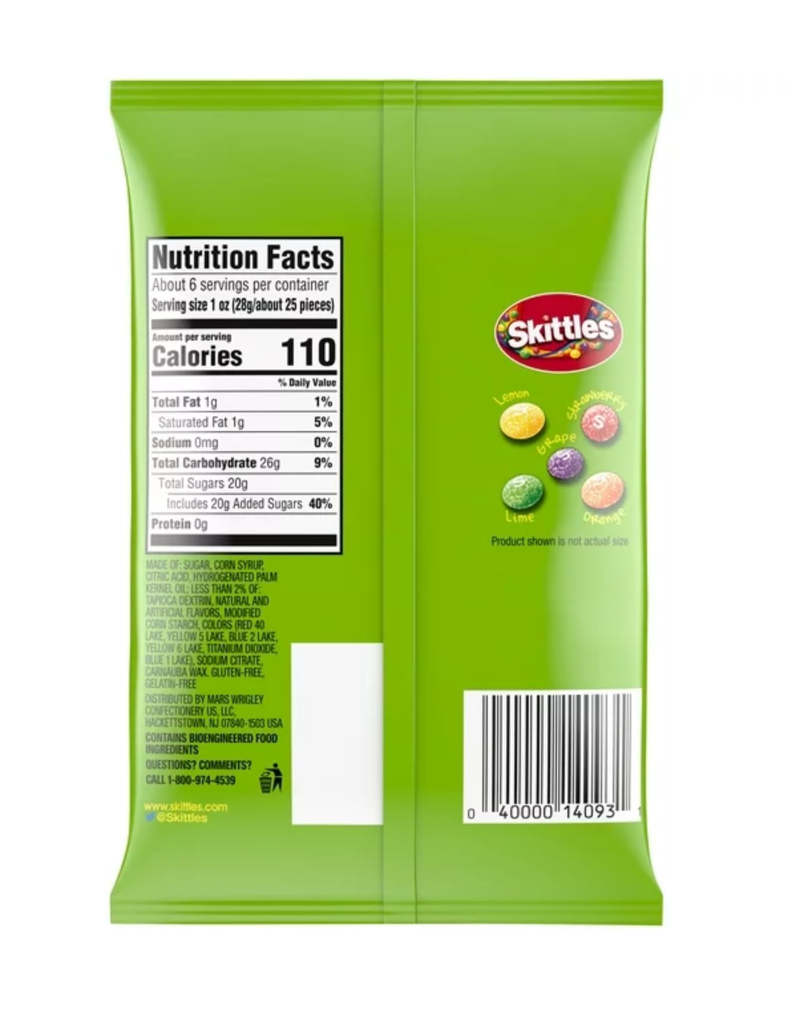 Skittles Sours rainbow close-up highlights bright flavors.