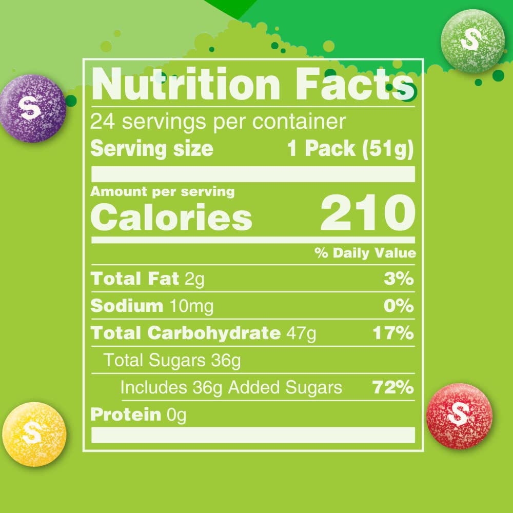 Skittles Sours full-size packs opened, showing chewy colorful treats for snacking.