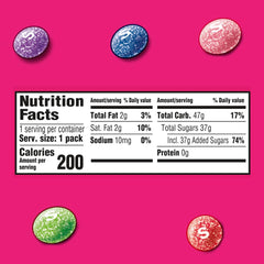 Close-up of Skittles Sours Wild Berry flavors with tart-sweet contrasts.