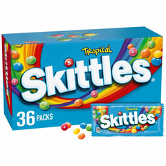 Skittles Tropical bulk box showing colorful assortment for parties
