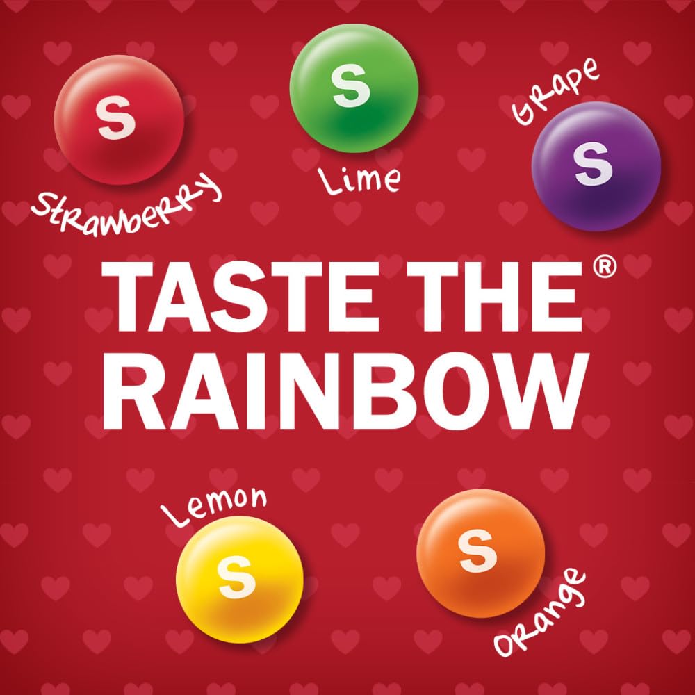 Skittles Valentine Heart Box gift tag ready for easy gifting