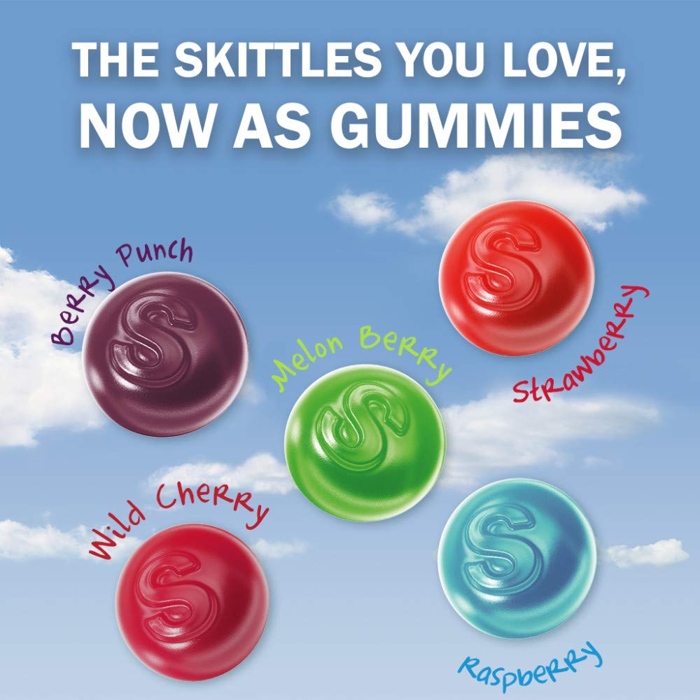 Skittles Wild Berry gummy candy on-the-go snack in a bag.