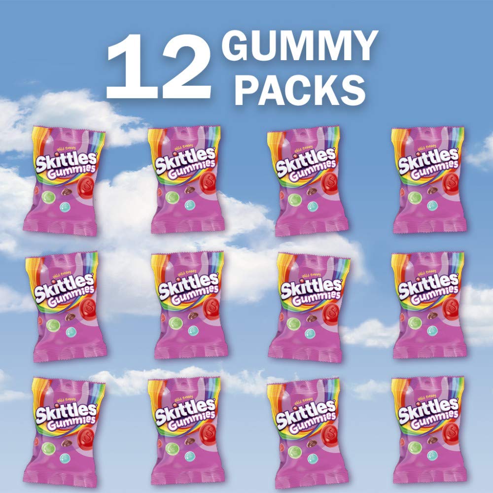 Skittles Wild Berry gummy candy pantry display for bulk snacking.
