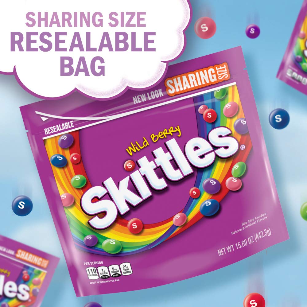 Movie night setup featuring Skittles Wild Berry for a chewy snack boost.