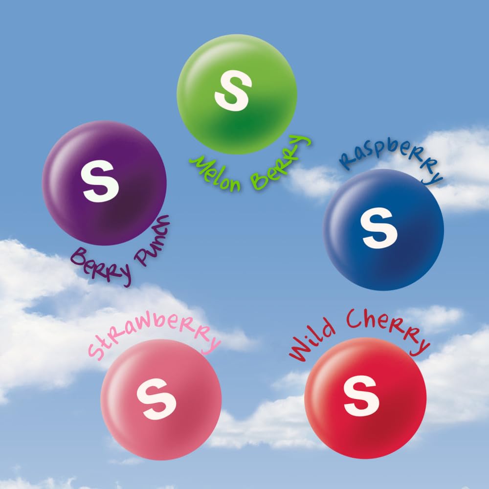 Skittles Wild Cherry and Raspberry flavors in bright bites
