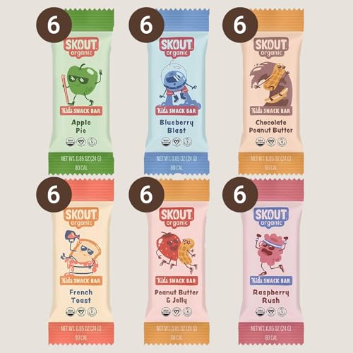 Skout Organic Kids Bar Chocolate Peanut Butter flavor for on-the-go treats.