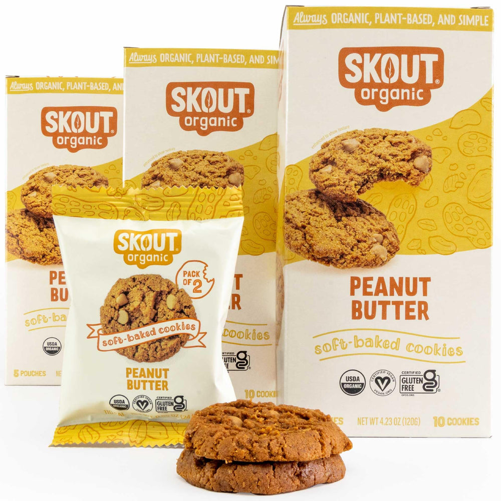 Skout Organic Peanut Butter Cookies 3-Pack Box for lunchbox snacks