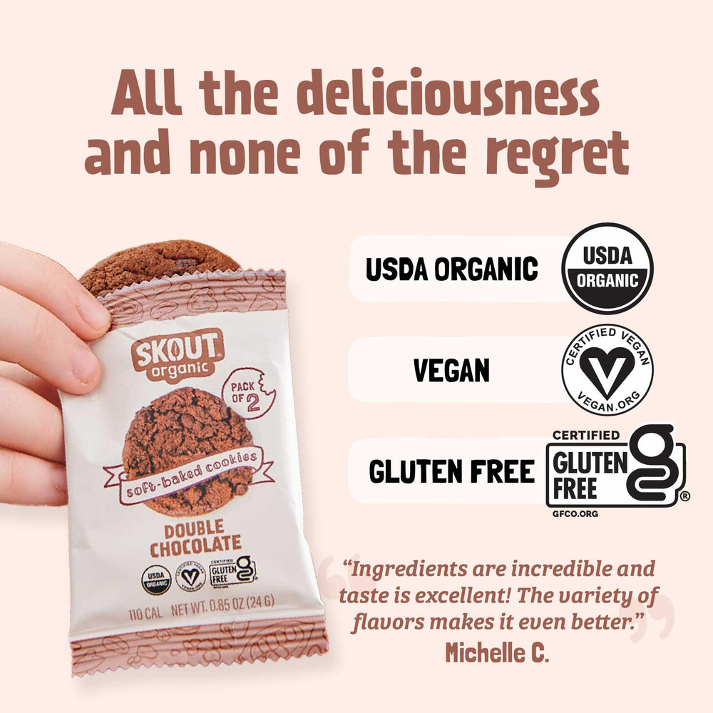 Skout Organic Peanut Butter soft-baked cookie close-up highlighting creamy texture