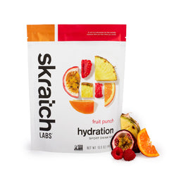 Skratch Labs Hydration Fruit Punch bottle ready for quick electrolyte replenishment