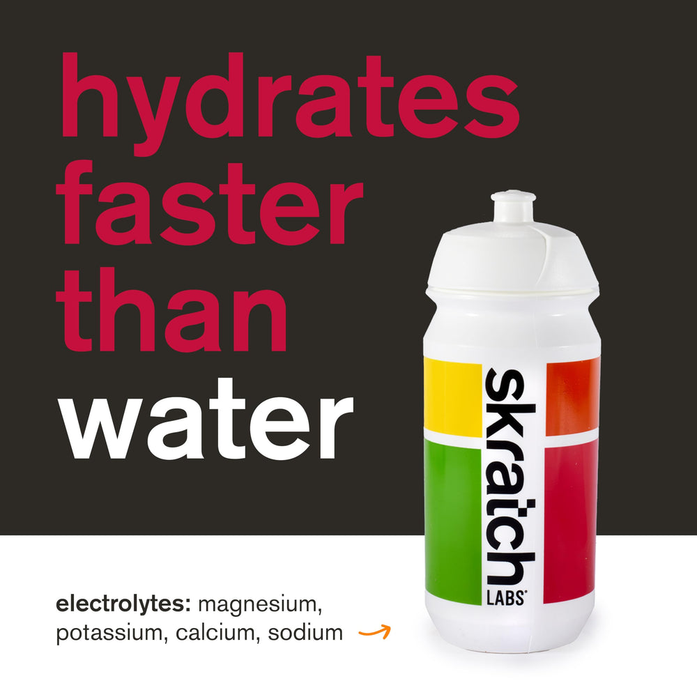 Scoop of Skratch Labs hydration mix measured for 12-16 oz of water