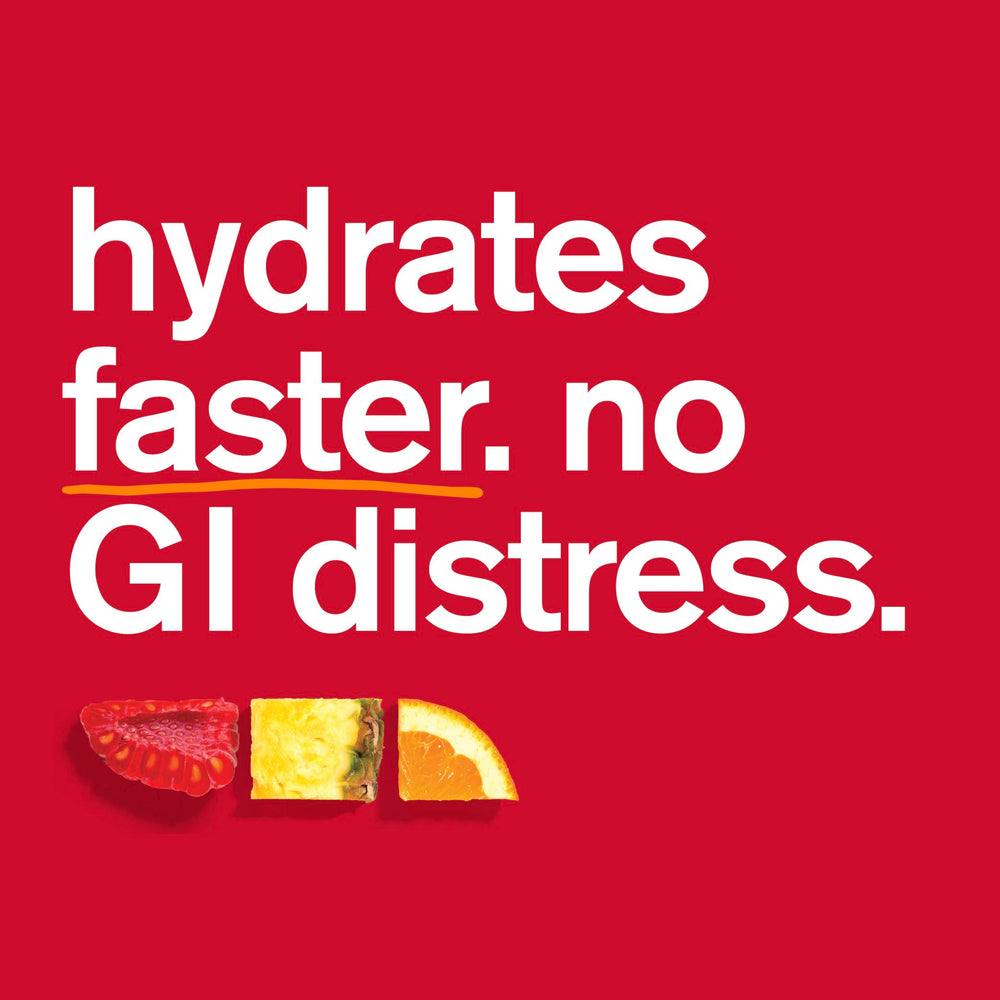 Vivid Skratch Labs Fruit Punch color swirls as hydration powder dissolves for a refreshing sip