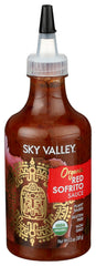 Sky Valley Red Sofrito Sauce jar shows rich texture, great base for stews
