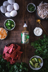 Sky Valley salsa verde ingredients reveal tomatillos, chilis, cilantro and bright seasonings.