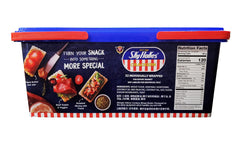 SkyFlakes cracker box back with serving ideas for lunchboxes and gatherings