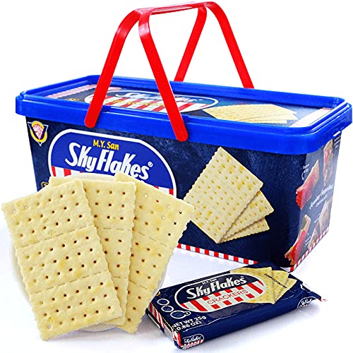SkyFlakes ingredients close-up indicating corn-based crackers for quick snacking
