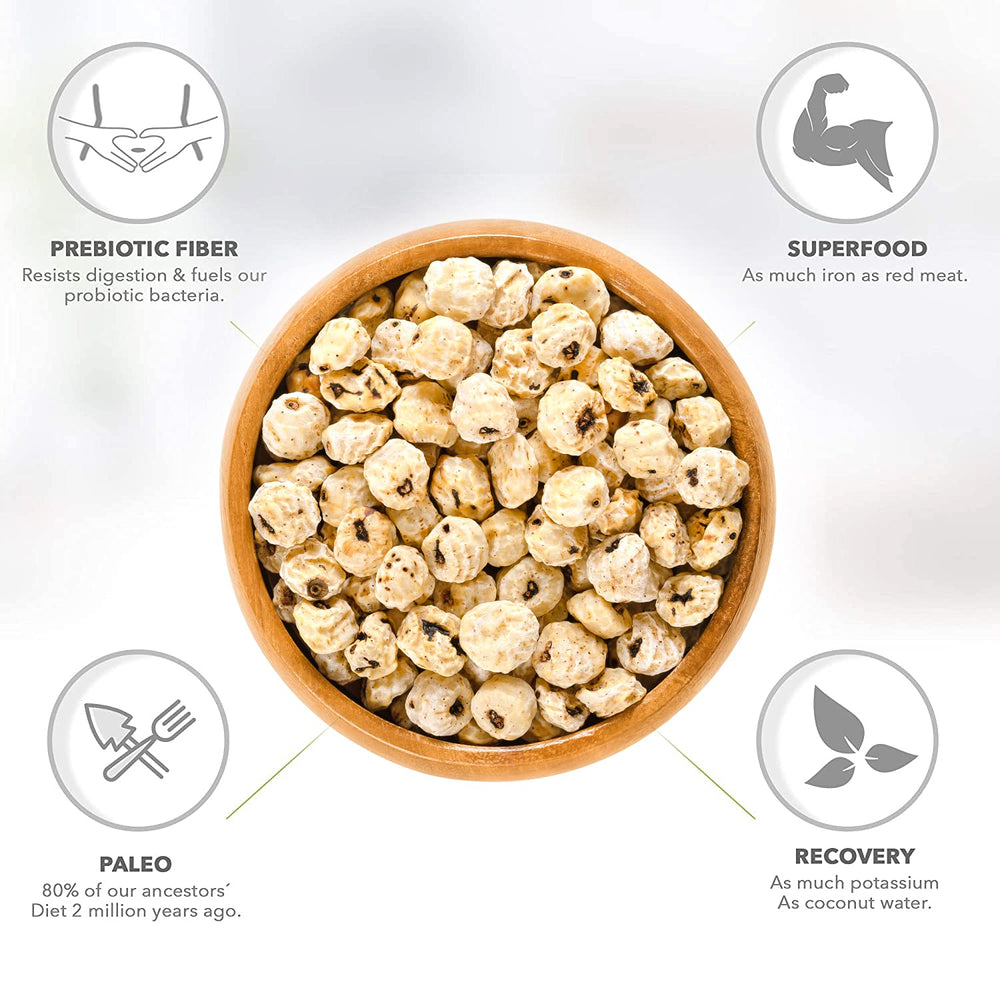 Skyland Kitchen tigernuts with gluten-free label, ideal for allergen-free snacking.