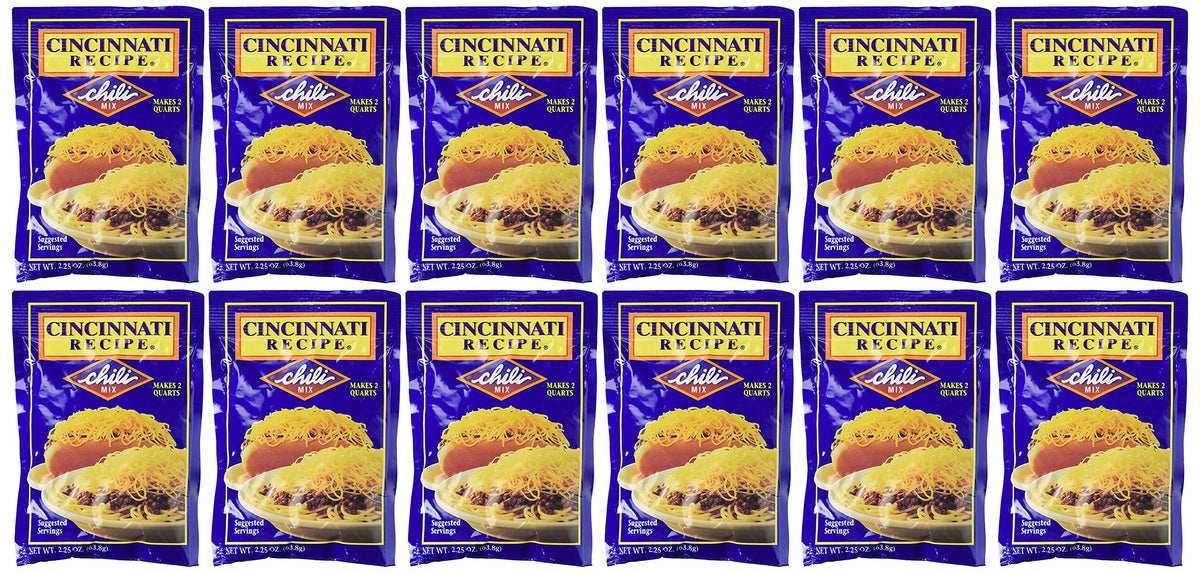 Skytime Cincinnati Chili Mix 12-pack front view, a convenient pantry option.