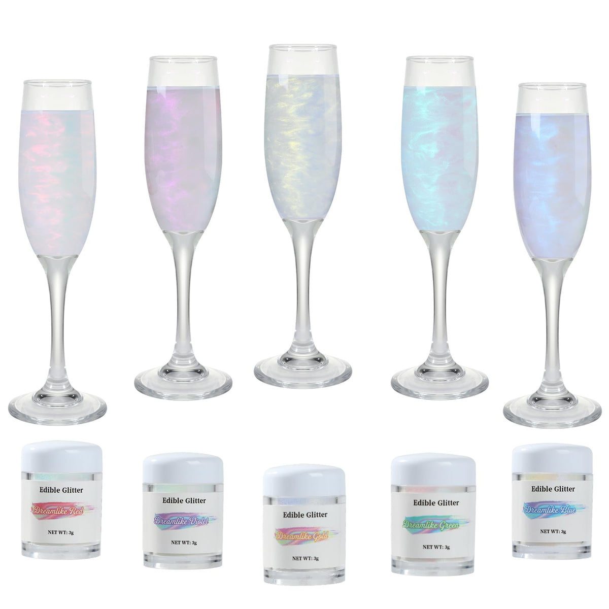 SkyVue gold edible glitter adds radiant shine to cakes and cocktails.