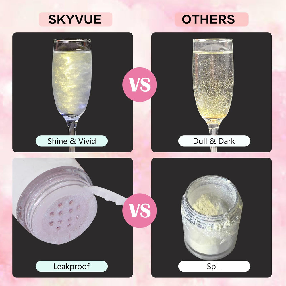 SkyVue red edible glitter brightens holiday drinks and treats.