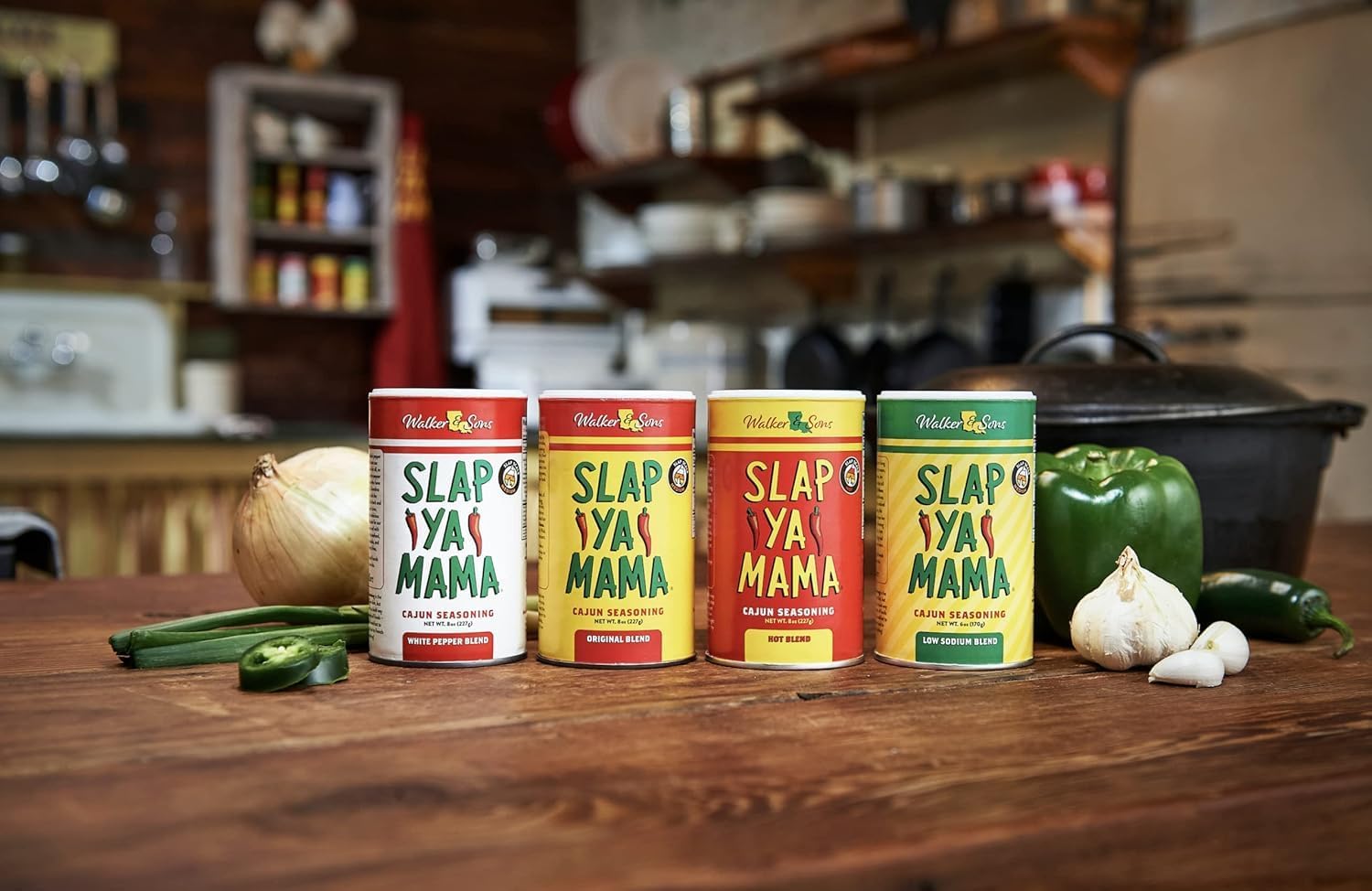 Slap Ya Mama Cajun Hot Blend packaging sits ready for weeknight meals.