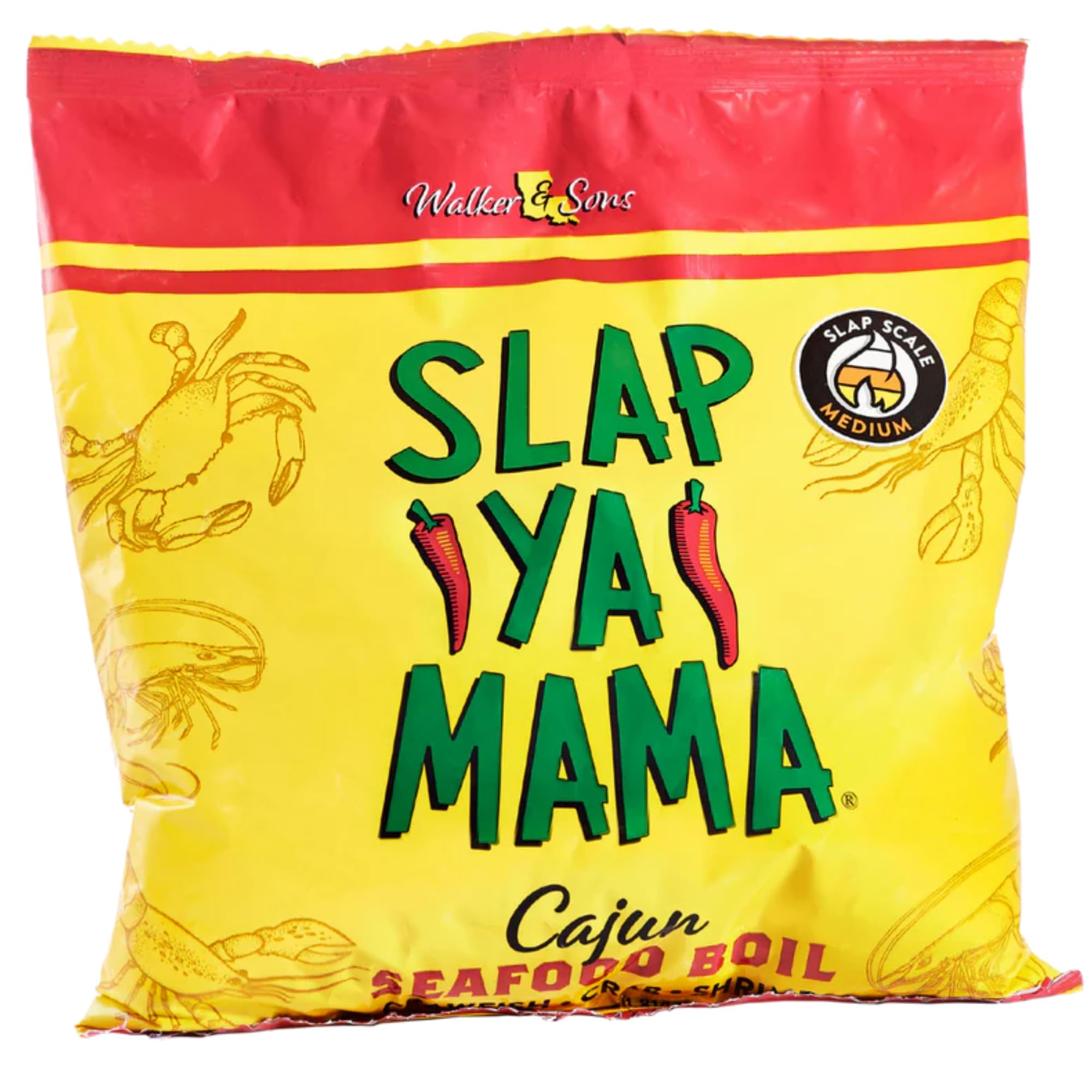 Slap Ya Mama Cajun boil seasoning bottle ready to flavor a seafood boil.