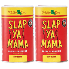 Slap Ya Mama Hot Blend Cajun jar close-up showcasing bold flavor.