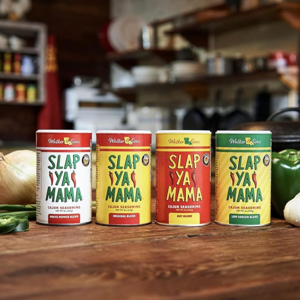 Slap Ya Mama 2-pack display supports easy Cajun cooking.