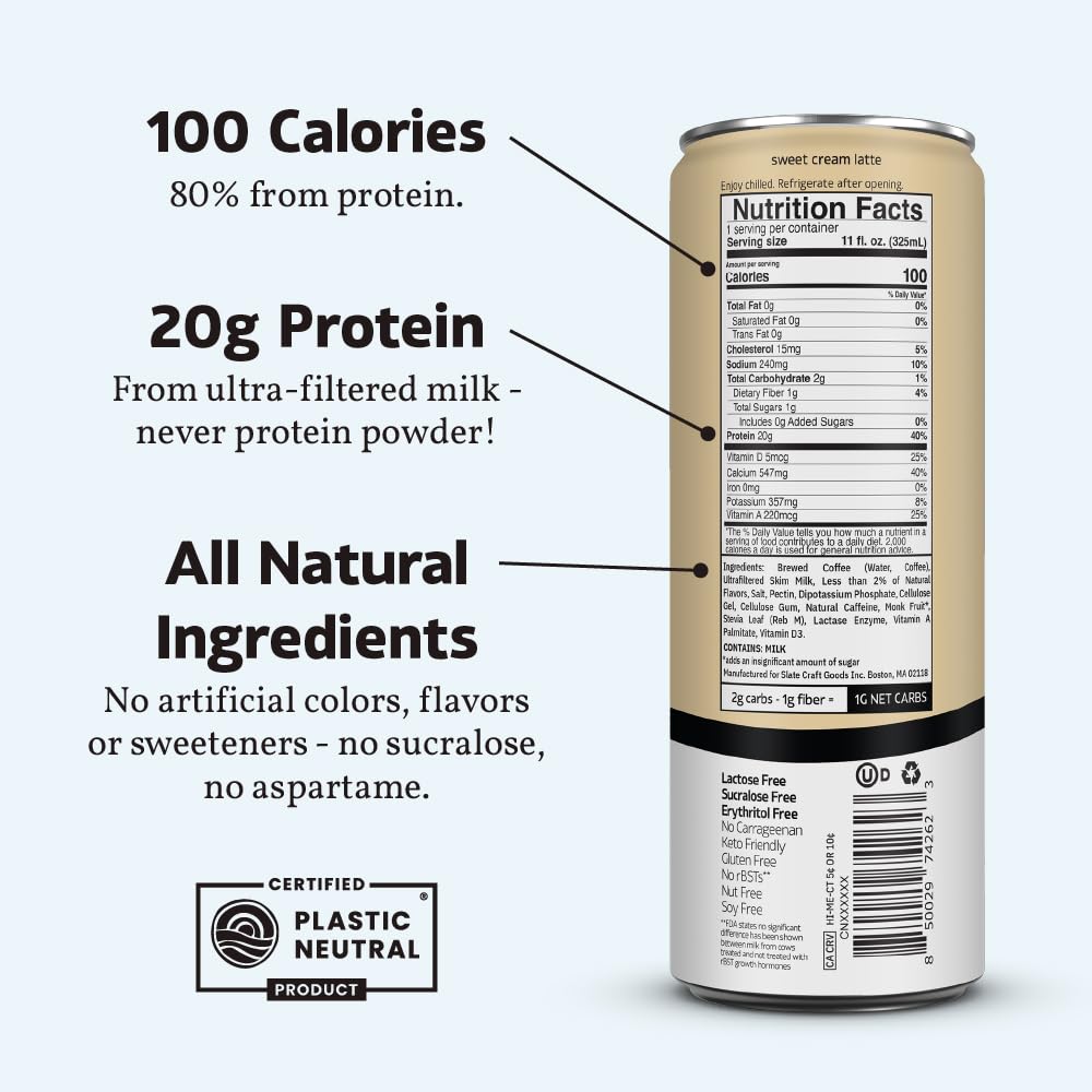 Slate Milk 175mg caffeine energy can shown for quick alertness.