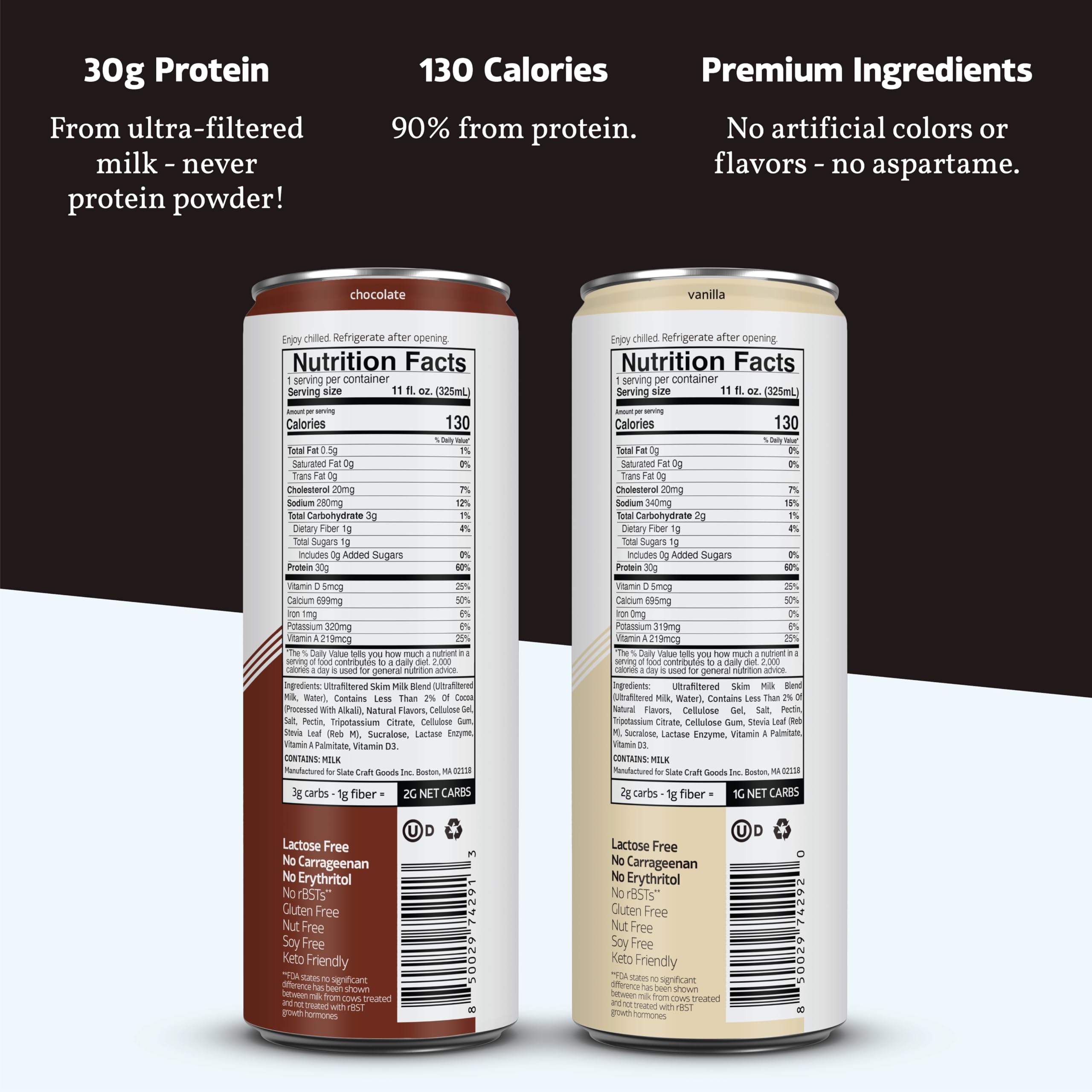Slate Milk Chocolate bottle pour, rich post-workout shake