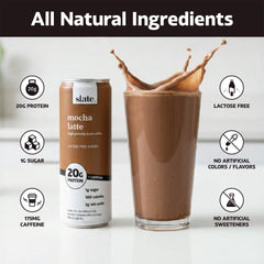 Slate Milk Mocha Latte ingredients, lactose-free formula for dairy-free energy.
